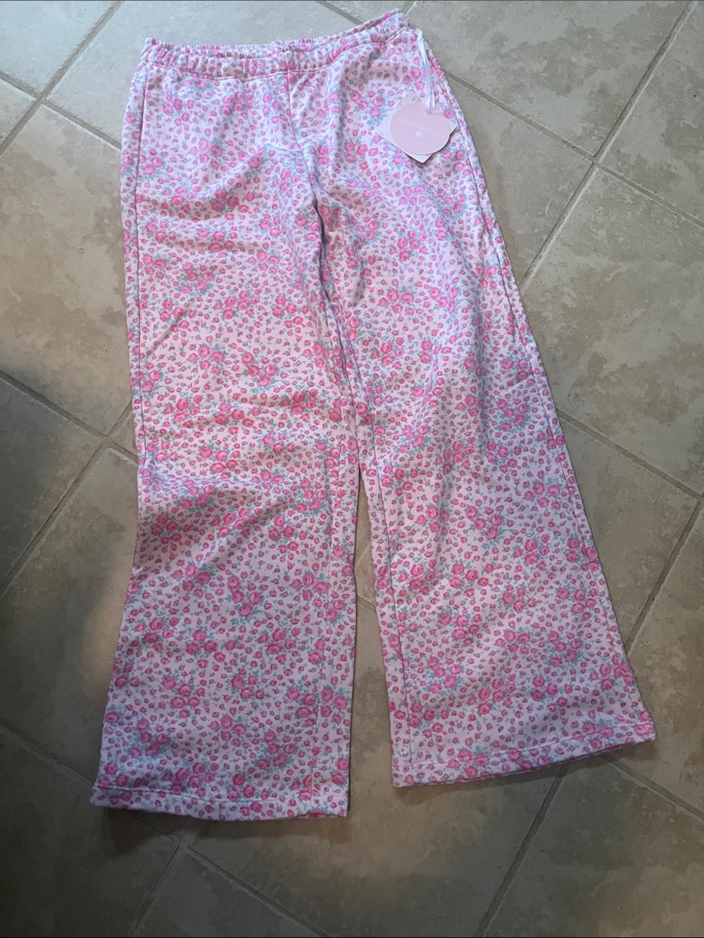LoveShackFancy Pink Floral Girls' Jogger Pants